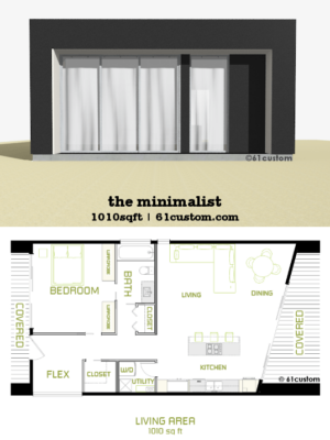 the minimalist: small modern house plan | 61custom