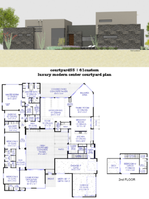 Luxury Modern Courtyard House Plan