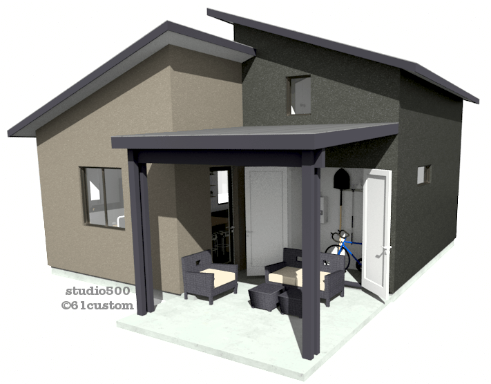 studio500: modern tiny house plan | 61custom
