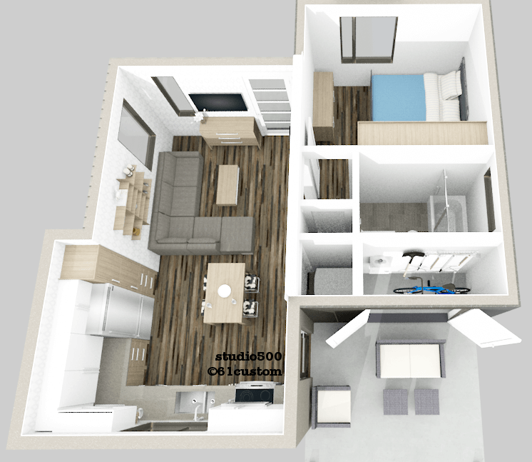 studio500: modern tiny house plan | 61custom